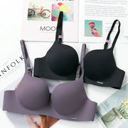 Ice Silk Bra For Women Sexy Seamless Bralettle Gather Push Up Lingerie Wireless One Piece AB Cup Adjust Straps Candy Color Bras