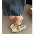 Spring/ Summer Elegant Square Toe Sexy Mesh Ballet Flat Shoes Fashionable Best Selling New Comfortable Large Size Women's Shoes