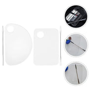 Lightweight Transparent Acrylic Mixing Palette Set for Makeup, Nail Art & Painting – 2PCS Blending Tray