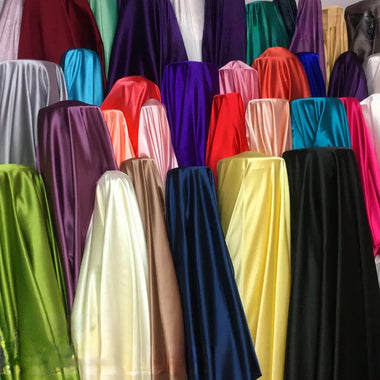 Satin Fabric By The Meter High Density Thin Satin Fabric By The Meter for Cheongsam Clothes Dresses Sewing Micro Stretch Plain Cloth Needlework Soft Black
