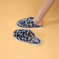 Leopard Print Furry Fur Slippers for Women Soft Sole Non Slip Winter 2026 couple Slippers Women Faux Fur Comfortable Plush Shoes