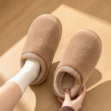 Women's Winter Fuzzy House Slippers Cozy Fleece Lined Thick Sole Non Slip Lightweight Slip On Warm Comfy Indoor Bedroom Shoes
