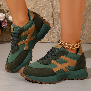 Women Sneakers Leather Casual Woman Lace Up Sport Shoes Luxury Platform Shoes Womens Leisure Light Anti-slip Running Shoes