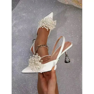 Plus Size Women's Pointed Toe Stiletto Sandals, Elegant Wedding Party Banquet High Heels, Spring Summer Autumn