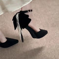 2024 New Womens Stilettos Sexy Pointed Luxury Red Women's Wedding Shoes Fashion Bow Design Casual Dress Party High Heels Zapatos