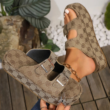 Women Slippers Summer New Fashion Elegant Designer Sandals Shallow Mouth Slip-On Outdoor Banquet Party Slippers Slides Women