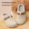 Women's Winter Knitted Mule Slippers Fleece Lined Warm Clogs with Adjustable Buckle Soft Thick Sole Indoor Outdoor House Shoes