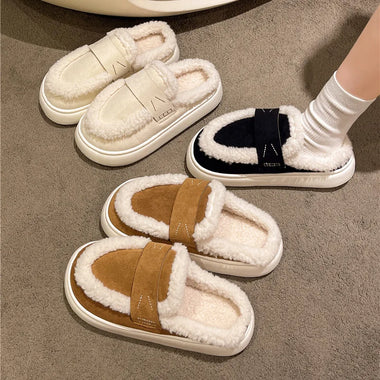 Winter Fluffy Women's Slippers Home Fuzzy Fur Luxury Designer Woman Shoes Indoor Flat Plush Elegant Fashion Footwear Soft Sole