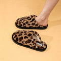 Leopard Print Furry Fur Slippers for Women Soft Sole Non Slip Winter 2026 couple Slippers Women Faux Fur Comfortable Plush Shoes