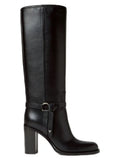 2026Women's Round Toe, Thick High Heels, Mid Length Boots with Side Zipper, Autumn and Winter Fashion, Women's Knee High Boots