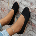 Women Round Toe Flat Shoes Solid Color Knitted Slip on Shoes Casual Breathable Ballet Flats Women Mesh Flat Shoes Loafers Woman