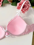 Cute Solid Lace Underwire Bra for Women Sexy Push-Up Comfortable Breathable Daily Lingerie