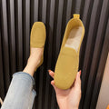 2026 Solid Color Square Toe Mesh Loafers Shallow Women Flats Shoes Soft Bottom Knit Ballet Flats Shoes Casual Slip on Boat Shoes