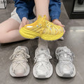 Lightweight Breathable Lace-Up Cover Toe Slides Women's New Thick Sole Slippers Casual Shoes Comfort Chunky Sneakers Size 35-40