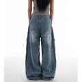Korean Retro Lady High Waist Jeans Female New Streetwear Baggy Denim Trousers Women Comfortable Straight Leg Pants