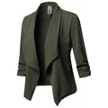 New 2025 Women's Blazer Solid Color Elegant Office Top Versatile Cardigan Coat Collar Fashion Casual Jacket for Female