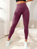 Women Seamless Yoga Leggings,High Waist Textured Striped Workout Pants,Elastic Tummy Control Butt Lifting Sport Tights,Fitness R