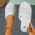 Mix Colorful Sequin Flower Indoor Home Slippers Women Autumn Lightweight Soft Bottom Plush Mules Shoes Woman Bedroom Warm Slides