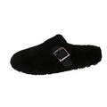 Soft Footbed Teddy Fur Mule Clogs for Woman Winter Warm Plush Slide Sandals Ladies Brand Design Fluffy boken Shoes
