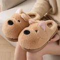Animal Dog Fluffy Slippers For Women House Winter Cartoon Mules Platform Shoes Girls New Indoor Fuzzy Fur Slides Unisex Non-Slip