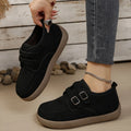 Women's Retro Flat Casual Shoes，Double Metal Buckle Design Loafers，Thick Sole Walking Shoes ， Women's Comfortable Daily Shoes