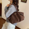 Tote Bag Vintage Suede Shoulder Bag for Women, Minimalist Large Capacity Tote Bag, Elegant Retro Shoulder Purse for Daily Dating Travel