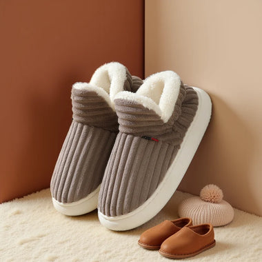 Shevalues Fashion Fur Slippers For Women Men Winter Warm ankles Cozy Furry Slides Home Indoor Soft Sole Plush Slides Cotton Shoe