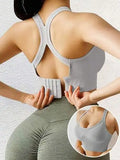 Sports Bra Gathered Shock-absorbing Running Strapless Beautiful Back No Steel Ring Yoga Bra Vest for Women