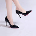 White Nude Pointed Toe Patent Leather High Heels Sexy Red Sole Party Prom Girl Pumps Minimalist Shallow Mouth Work Single Shoes