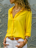 Women Blouse Tops Women Elegant Solid Chiffon Blouse Spring Summer Casual Long Sleeve V Neck Loose Shirt Office Lady Tunics Oversized Tops 2024