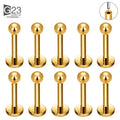 Jewelry Set Titanium Piercing 10pcs 20/18/16g G23 Titanium Piercing CZ Lip Labre Earrings Set Lip Stud Ring Tragus Free Spiral Cartilage Jewelry For Women