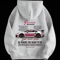 2026 New men's and women's high-quality fashion trend car printed loose comfortable classic retro hip-hop sweatshirt  hoodie