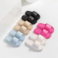 Unisex Bathroom Slippers Cloud Cushion Slides Summer Flat Sandals Thick Platform Shoes Man Indoor Non-Slip Couple Flip Flops