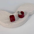 Red Wine Drip Glaze Stud Earrings for Women Fashion Vintage Square Earrings Jewelry Gift Party Accessories Серьги Женские