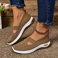 Women's Casual Shoes Women's Shoes, Casual Sports Shoes, Solid Color Breathable Sports Soft-Soled lightweight Walking Shoes, Low-Top Knitted Casual S