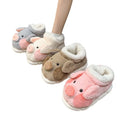 ZUOFU Unisex Cute Pig High Top Plush Slippers Autumn Winter Fluffy Faux Fur Non-Slip Warm Indoor Ankle Cotton Shoes