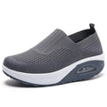 Women's Air Cushion Mesh Walking Shoes Breathable Slip On Platform Sneakers Casual Loafers