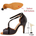 Latin Dance Shoes Women's Salsa Tango Ballroom Party High Heeled Women's Shoes Black Summer Sandals Dance Sneakers