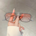 Trendy Women Double Beam Sunglasses Square Summer Sun Shades for Travelling Hiking UV Protection Driving Design Sun Glasses