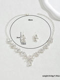 3PC Women's Trendy Claw Chain Series Leaf Droplet Necklace Earrings Jewelry Set Wedding Banquet Party Holiday Gift