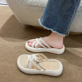 2025 Summer Hot Sale Women Slippers Open Heel Sandals Beach Shoes for Outdoor Round Toe Casual Lightweight Footwear Female Flats
