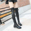 Women's Boots Boots Over-the-knee 2023 Long Leather Boots Women's Over-the-knee Skinny Boots Autumn and Winter New Long-tube High-heeled Stretch Boots