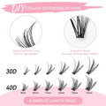 DIY Lashes Clusters Set Extensions Kit Fake eyelashes Mix Lash Clusters with Lash Bond Seal and Lash Applicator Tool Makeup