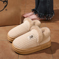 Winter Thicken Warm Slippers Men Women Corduroy Plush House Shoes Anti-slip Soft Sole Couple Indoor Cotton Furry Footwear Casual