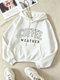 Lady, letter, print pattern, fashionable, round hoodie, long-sleeved hooded shirt winter clothes women sweatshirt hoodie