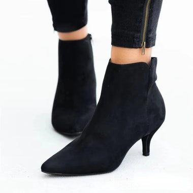 Luxury Women's Boots Spring Pointed Toe Stiletto Ankle Boots Fashion Leopard Print Women High heel suede Side Zipper Boots 35-43