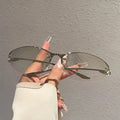 Women Sunglasses New Y2K Girl Technology Fashion Sunglasses Metal Cat-eye Sun Glasses for Women Trendy Brand Men Outdoor Travel Eyewear