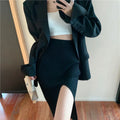 Elegant Elegant Sexy Slit Skirt Women's Slim Fit Slimming Hot Girl Knitted Dress Pure High Waist Temperament Skirt
