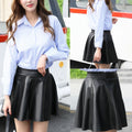 Fashion Faux Leather Skirts High Waist Elastic Mini Short Skirt Multipurpose Women Girls Clothing For Skater Work Nightclub
