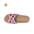 Women's Straw Slipper Indoor Anti-slip Home Shoes Flat Sandals Casual Slippers Women's Cross Strap Linen Slippers Vintage Floral